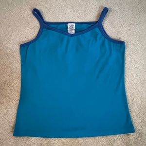 Tank Top, Teal Purple Straps Plus Size